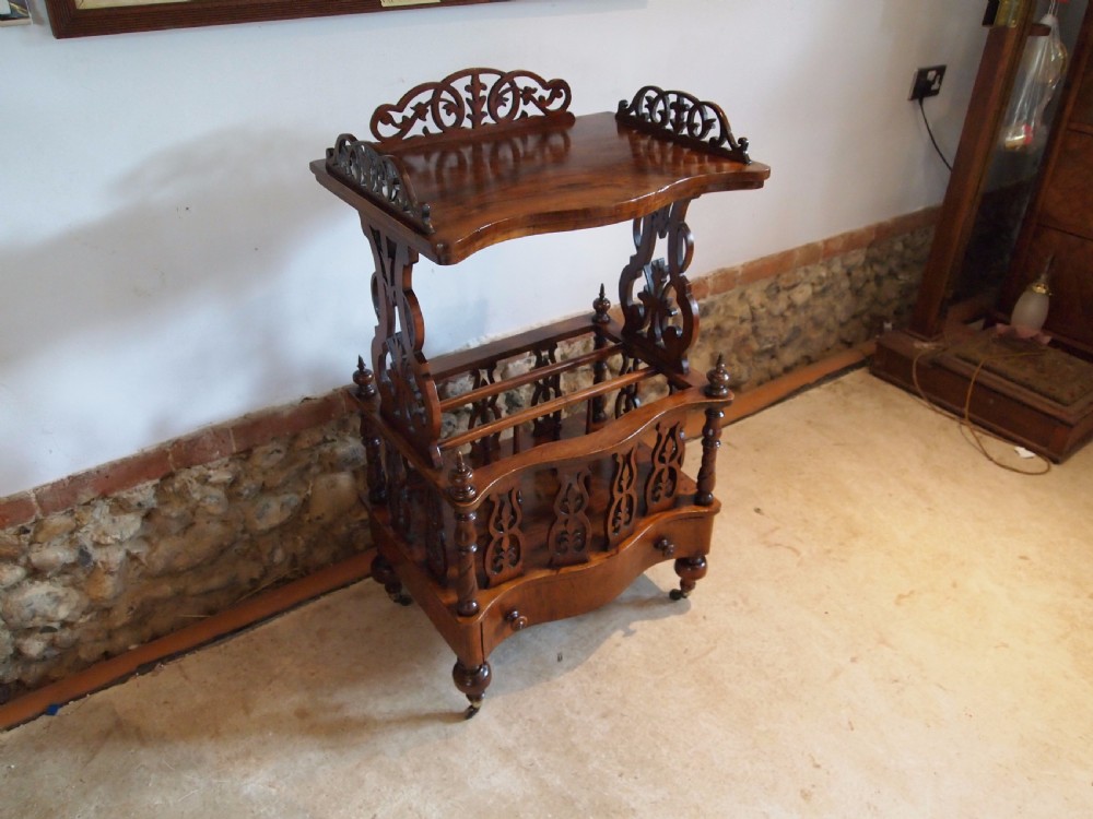 Canterbury table Victorian Walnut c1880 View IX