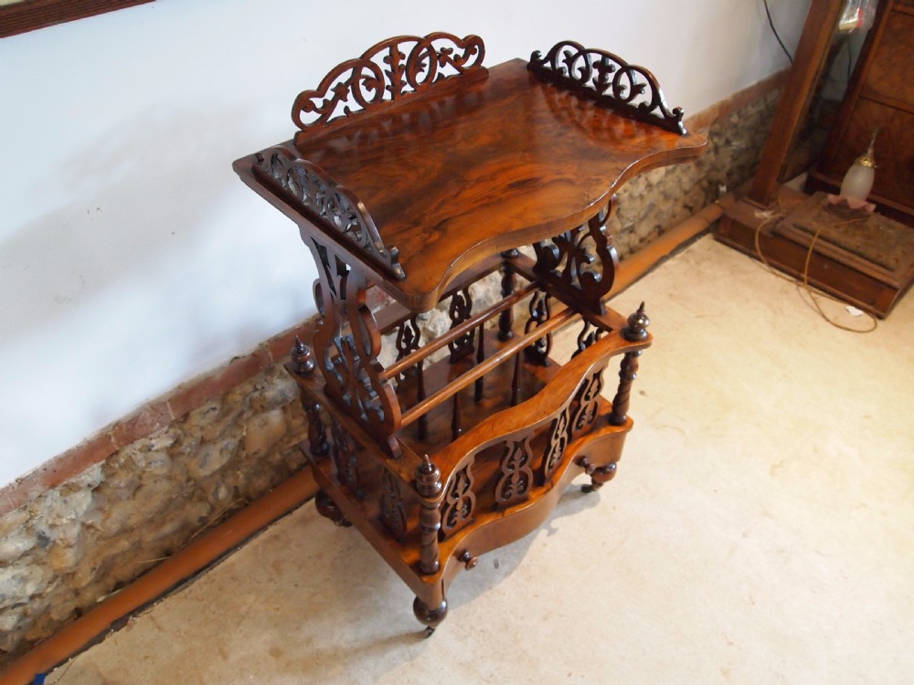 Canterbury table Victorian Walnut c1880 View X
