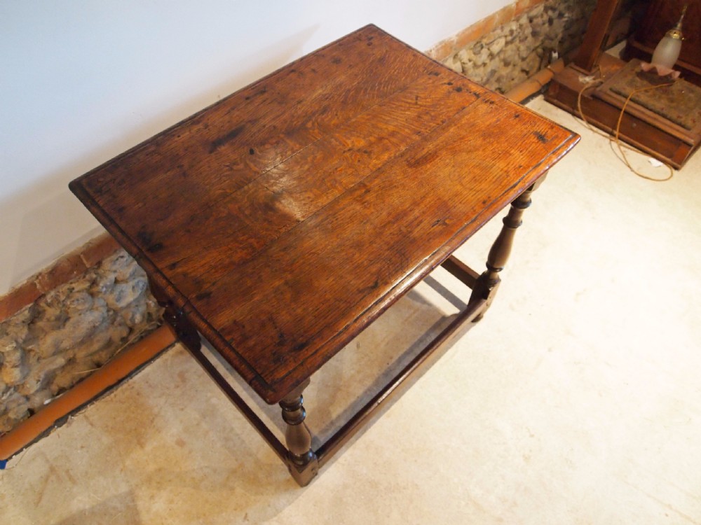 Table side lamp hall console Oak Charles II 1680 View V