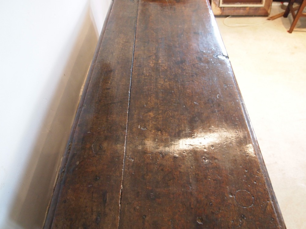 Coffer chest blanket box exceptional Charles II Oak c1680 View XI