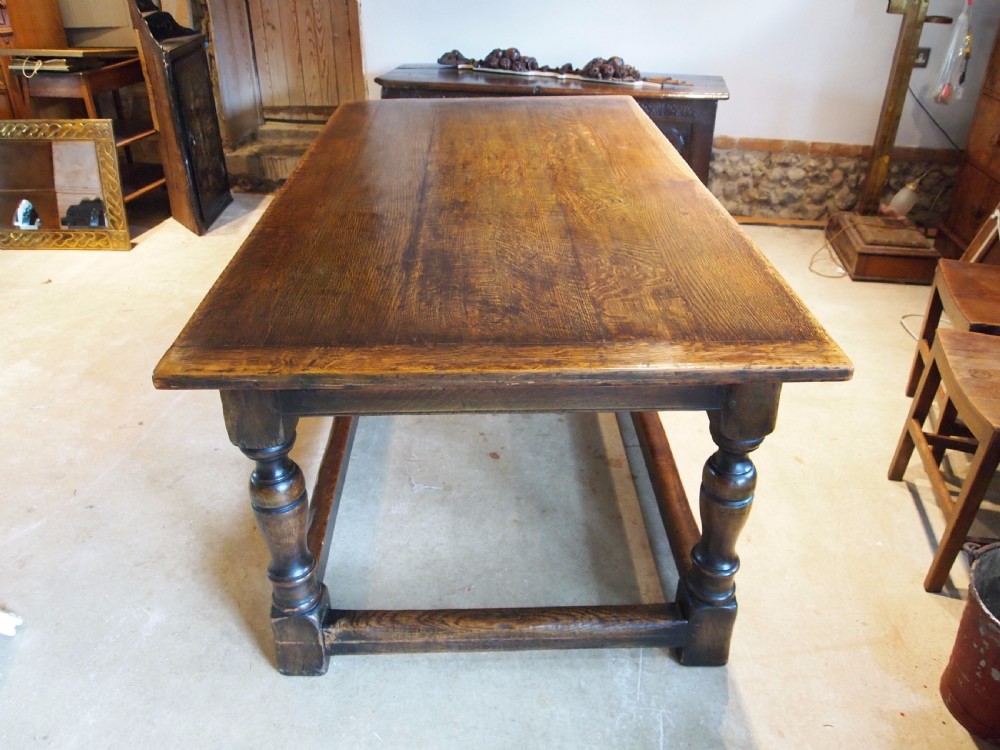 Table Oak refectory dining farmhouse c1920 View II
