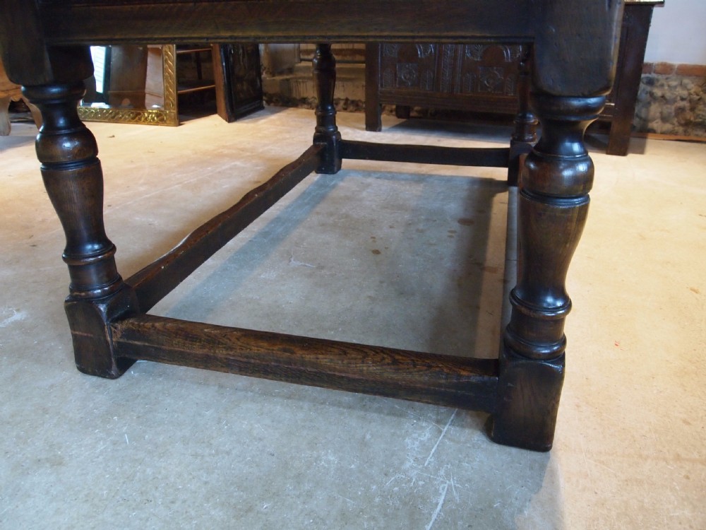 Table Oak refectory dining farmhouse c1920 View IV