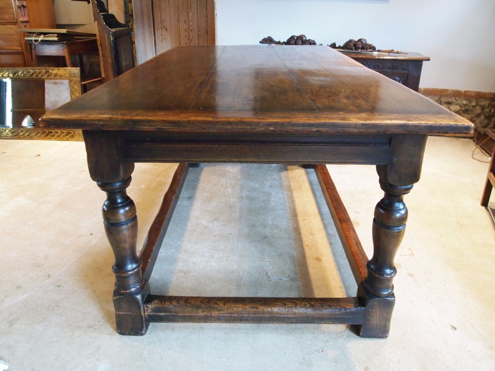 Table Oak refectory dining farmhouse c1920 View V