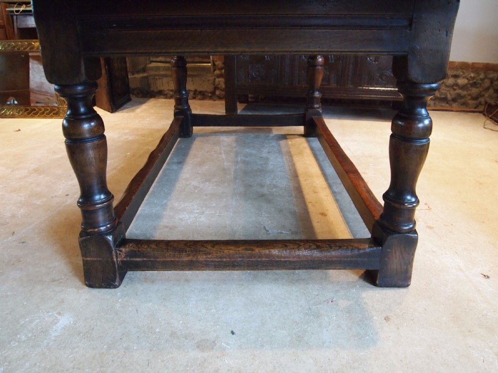 Table Oak refectory dining farmhouse c1920 View VI