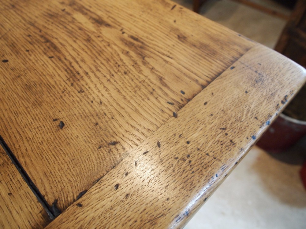Table Oak refectory farmhouse dining table c1920 View IX