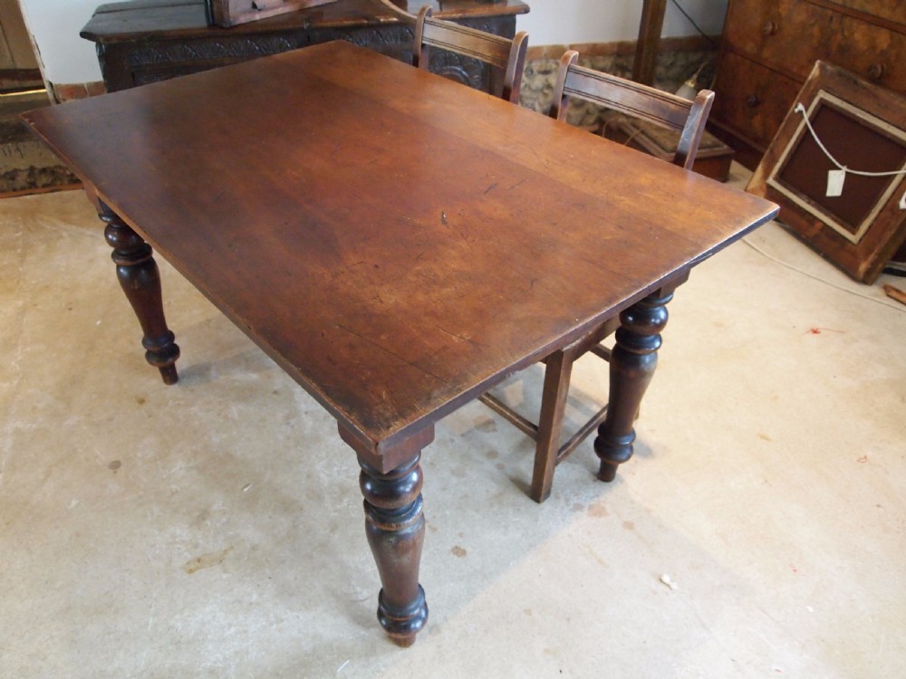Table dining kitchen Victorian Walnut c1890 View VII