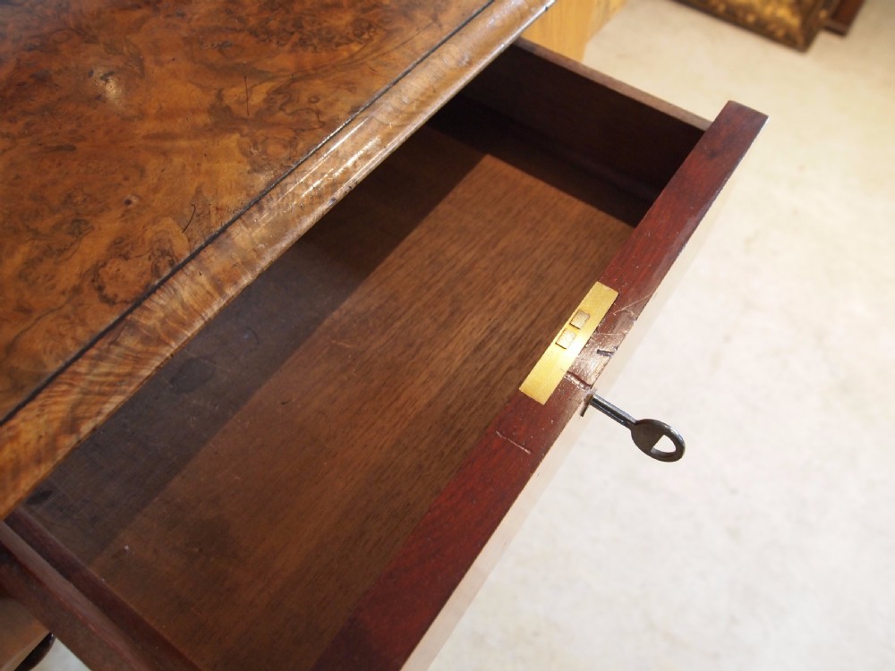 Table fine Victorian burr Walnut side hall console sofa c1860 View VIII