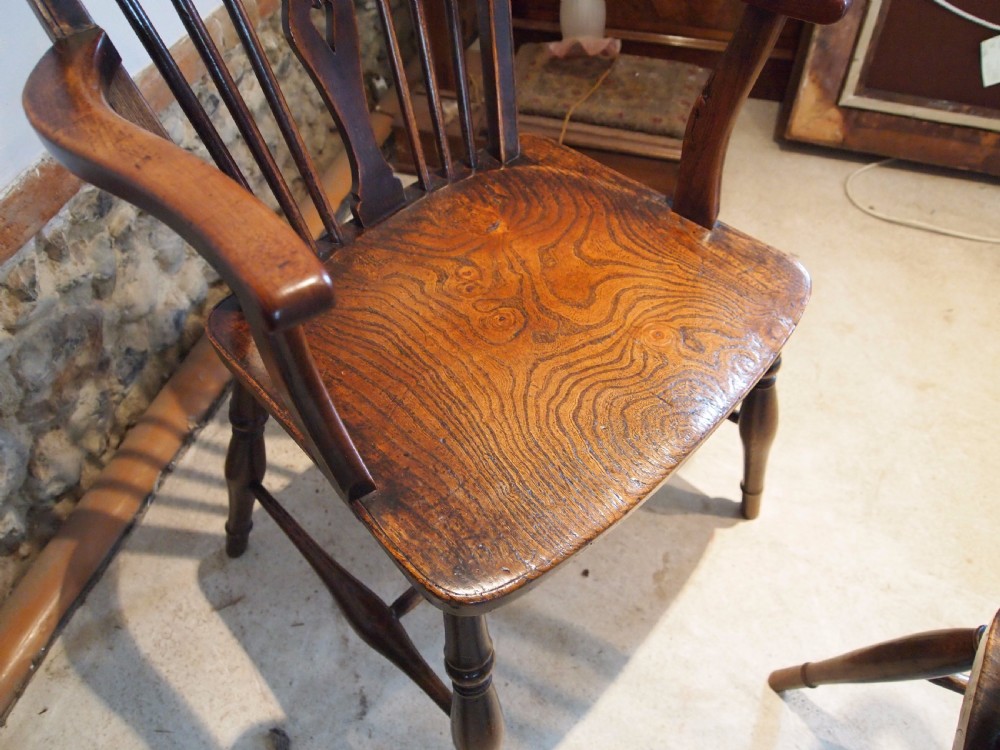 Chairs Windsor Ash and Elm set of six kitchen dining chairs c1820 View III