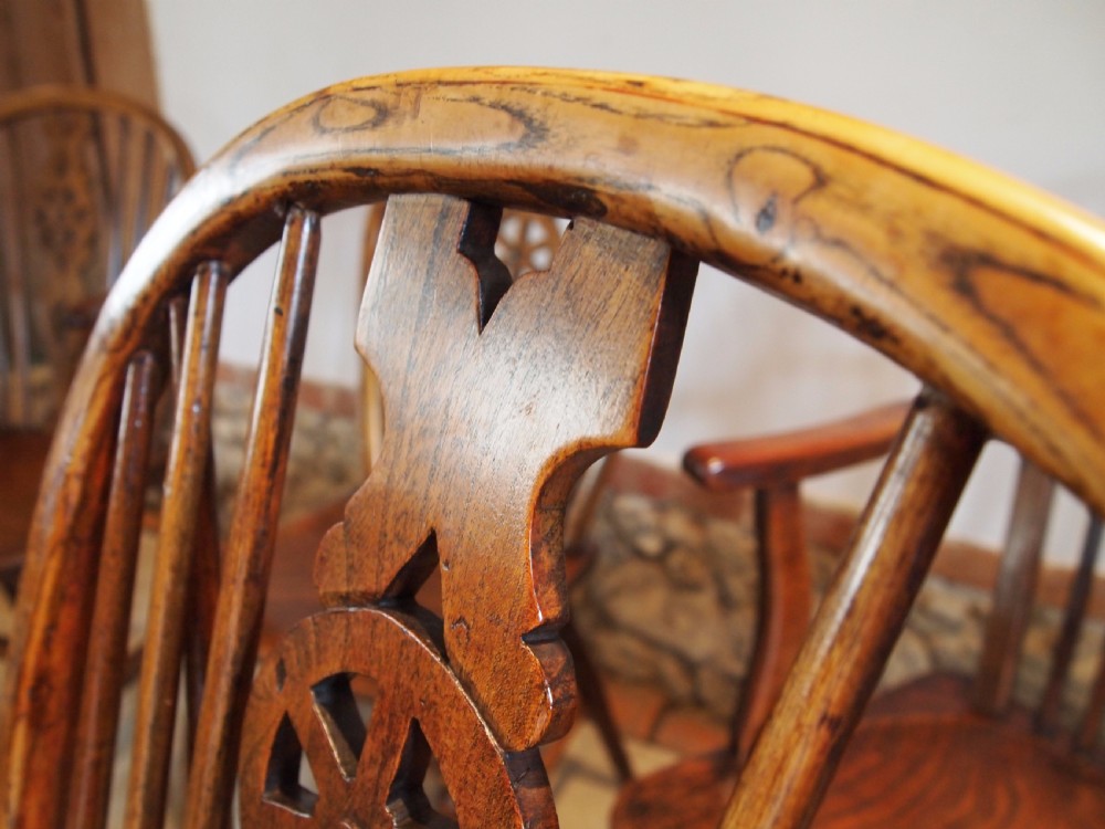 Chairs Windsor Ash and Elm set of six kitchen dining chairs c1820 View V