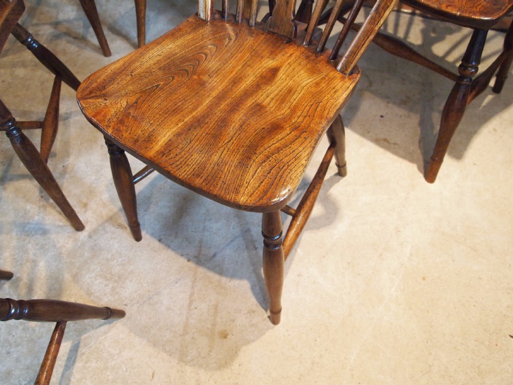Chairs Windsor Ash and Elm set of six kitchen dining chairs c1820 View VI