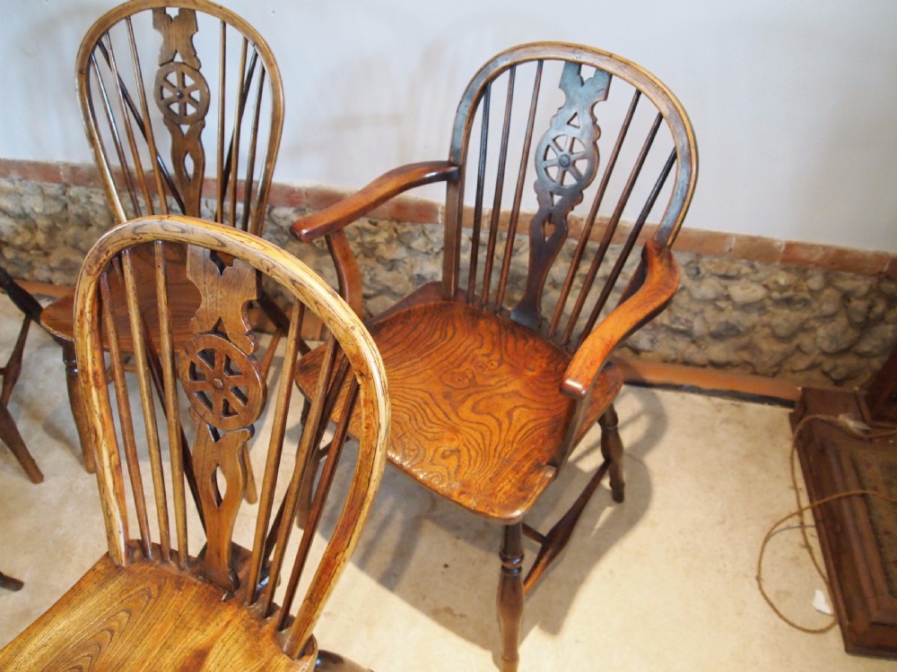 Chairs Windsor Ash and Elm set of six kitchen dining chairs c1820 View VII