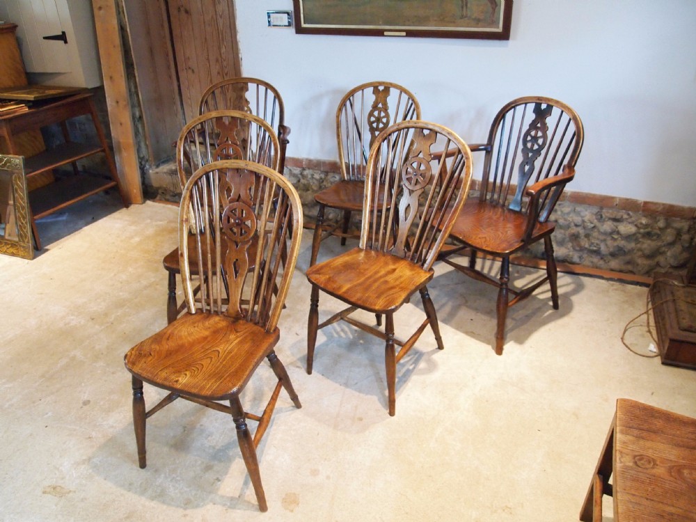 Chairs Windsor Ash and Elm set of six kitchen dining chairs c1820 View IX