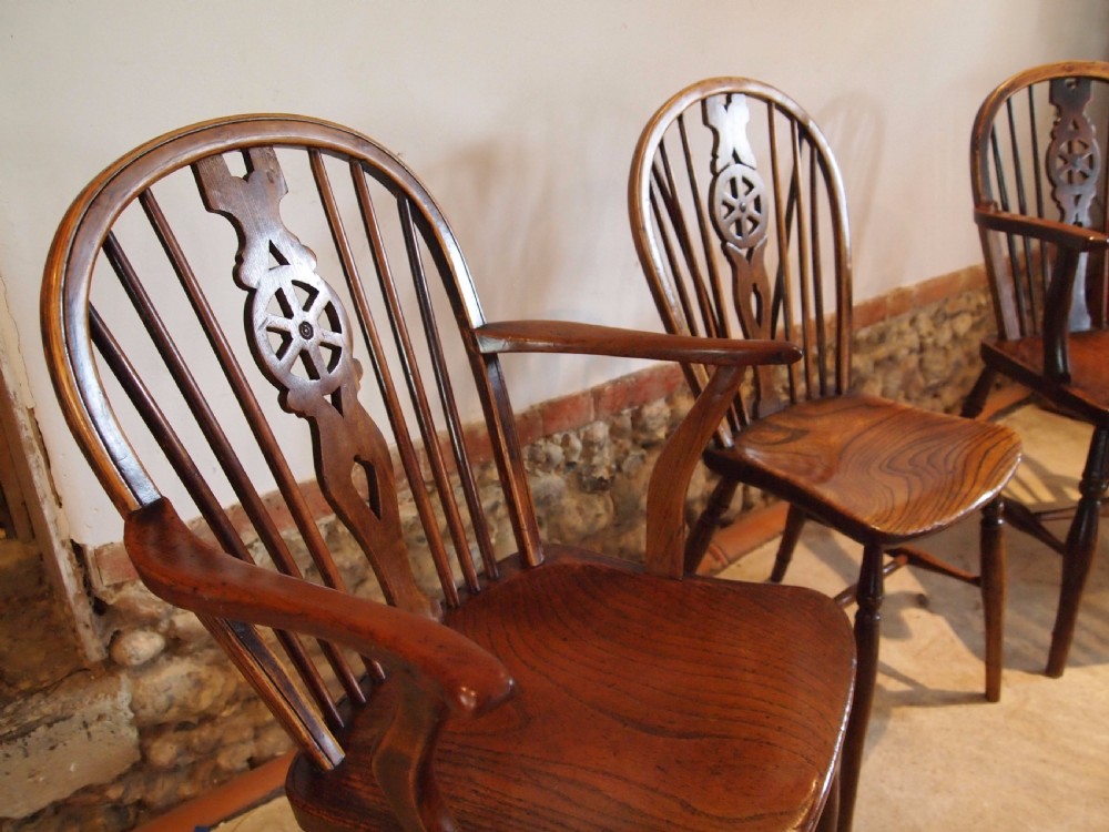 Chairs Windsor Ash and Elm set of six kitchen dining chairs c1820 View X