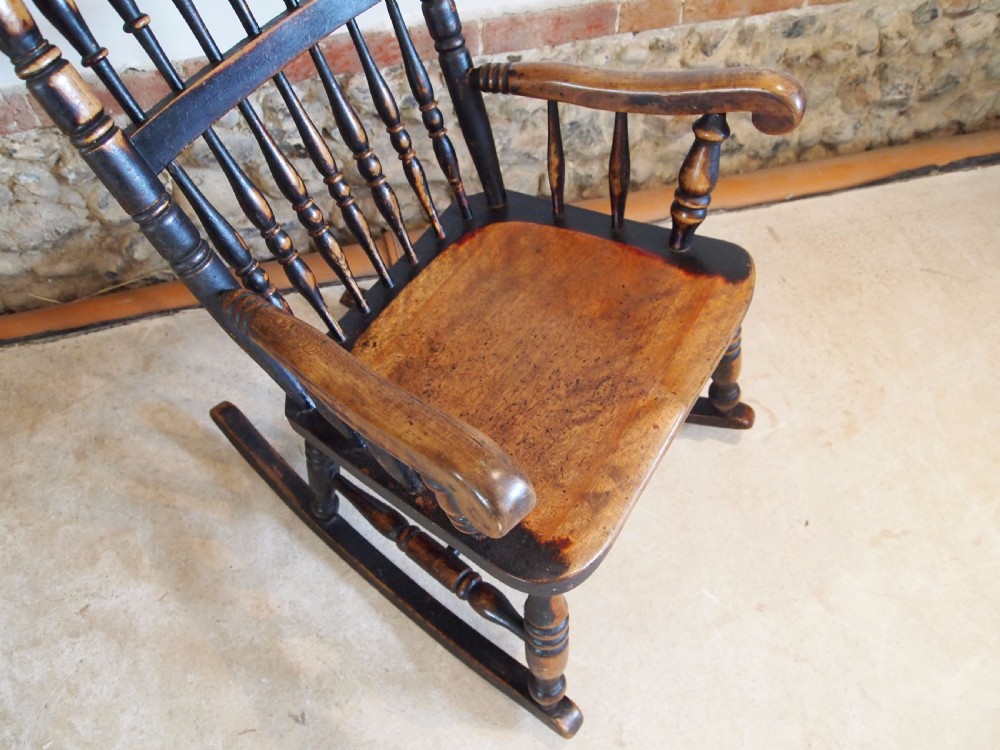 Chair rocking chair Victorian Windsor John Shadford Caistor rocker c1860 View II
