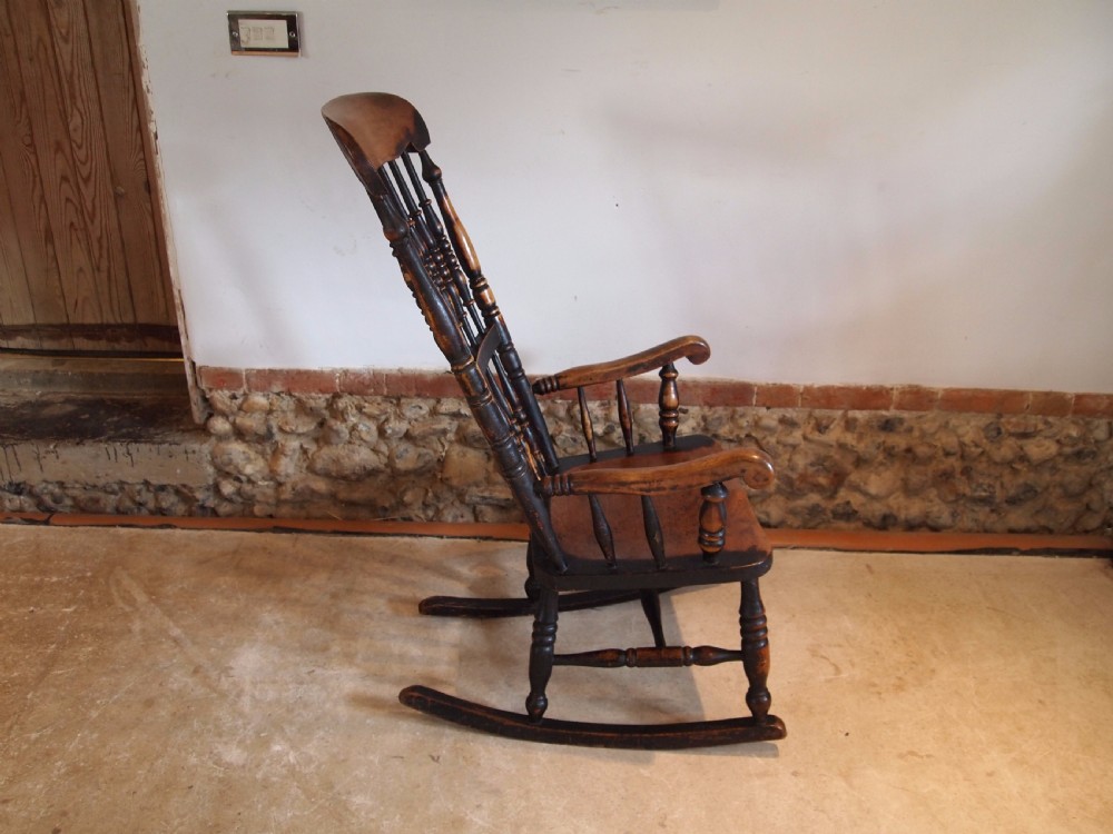 Chair rocking chair Victorian Windsor John Shadford Caistor rocker c1860 View IV