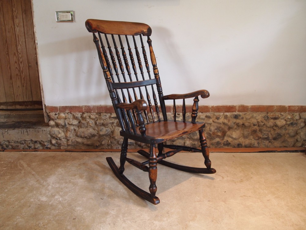 Chair rocking chair Victorian Windsor John Shadford Caistor rocker c1860 View V
