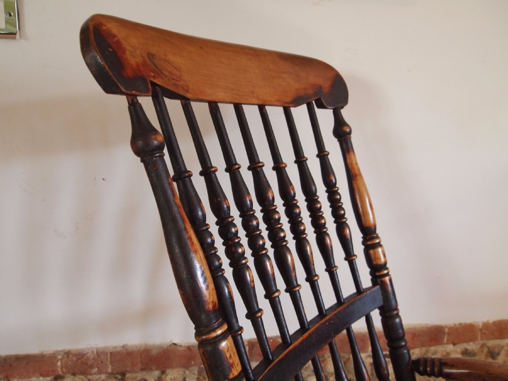 Chair rocking chair Victorian Windsor John Shadford Caistor rocker c1860 View VI