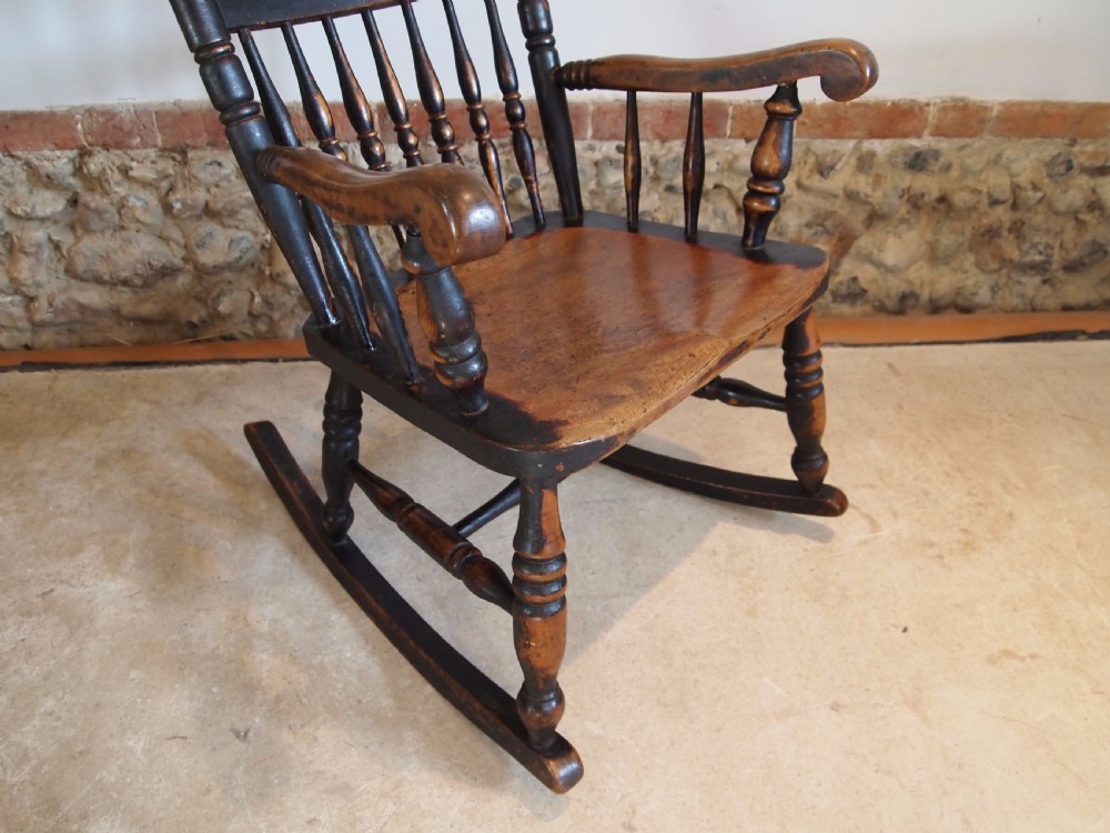 Chair rocking chair Victorian Windsor John Shadford Caistor rocker c1860 View VII