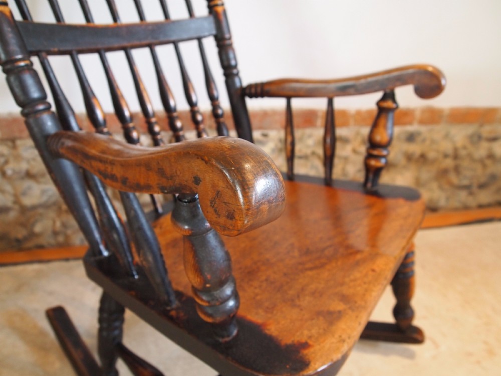 Chair rocking chair Victorian Windsor John Shadford Caistor rocker c1860 View VIII