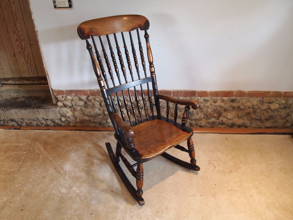 Chair rocking chair Victorian Windsor John Shadford Caistor rocker c1860 View IX