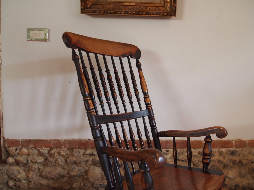 Chair rocking chair Victorian Windsor John Shadford Caistor rocker c1860 View X