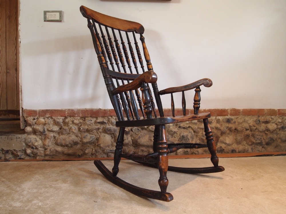 Chair rocking chair Victorian Windsor John Shadford Caistor rocker c1860 View XI
