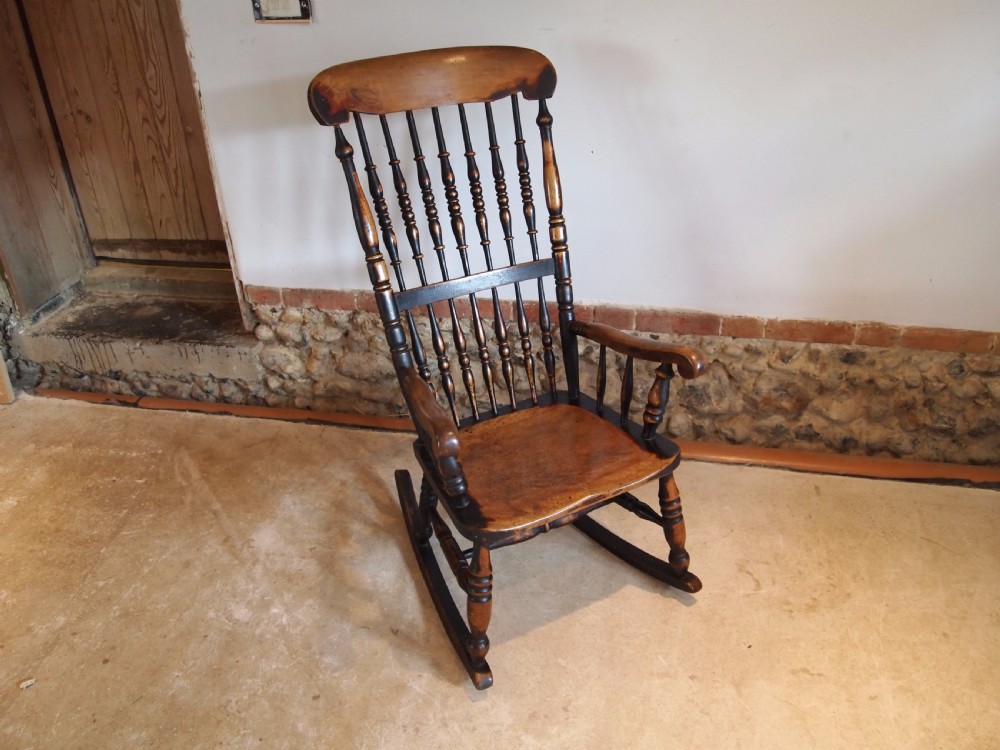 Chair rocking chair Victorian Windsor John Shadford Caistor rocker c1860 View XII