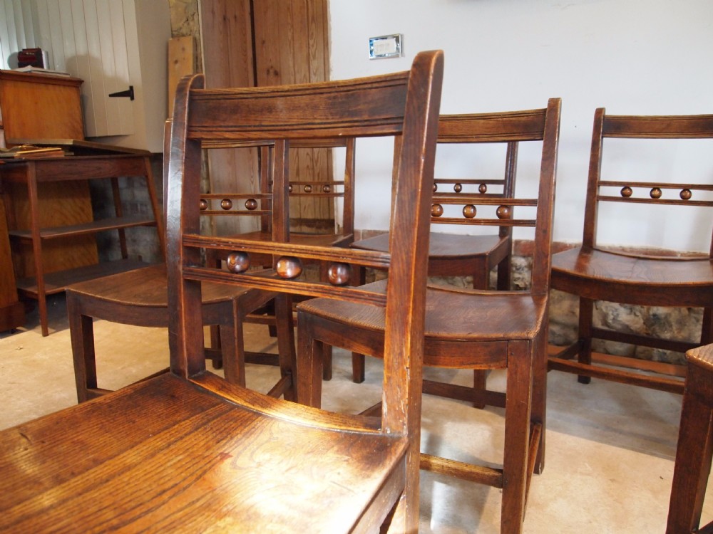 Chairs 8 East Anglian Ash and Elm Ball back Windsor dining chairs c1820 View IV
