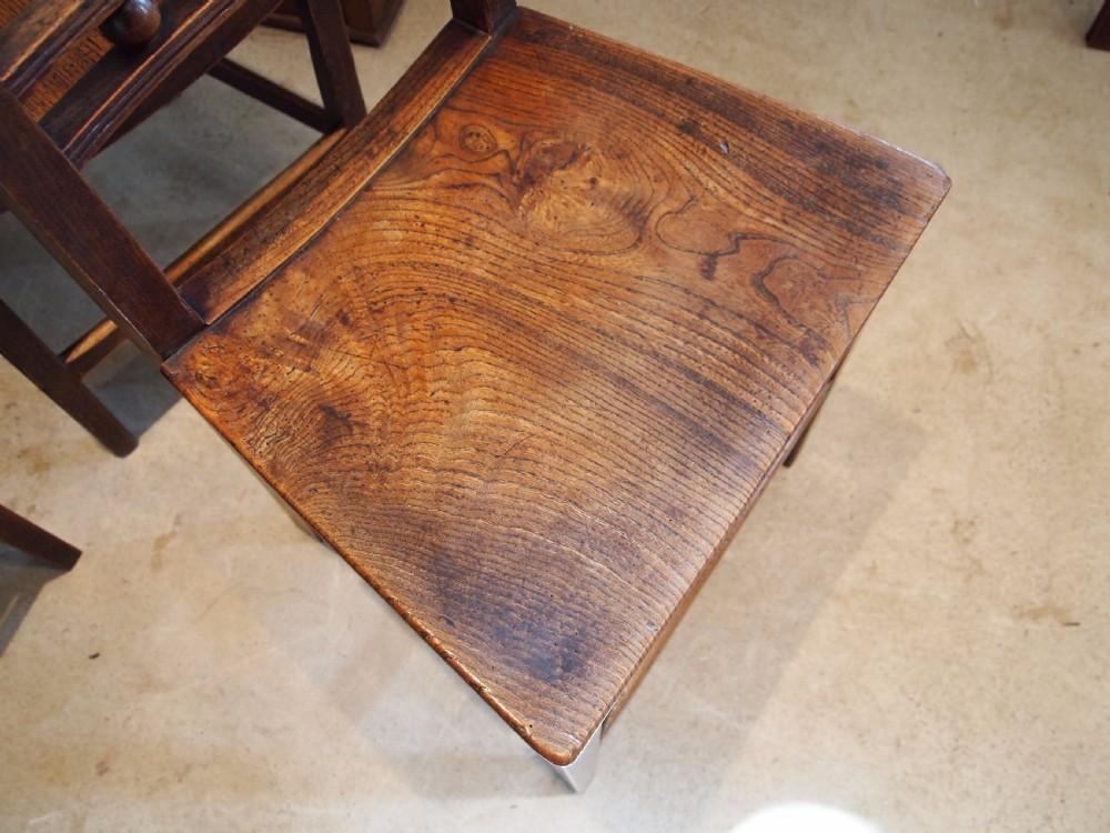 Chairs 8 East Anglian Ash and Elm Ball back Windsor dining chairs c1820 View VI
