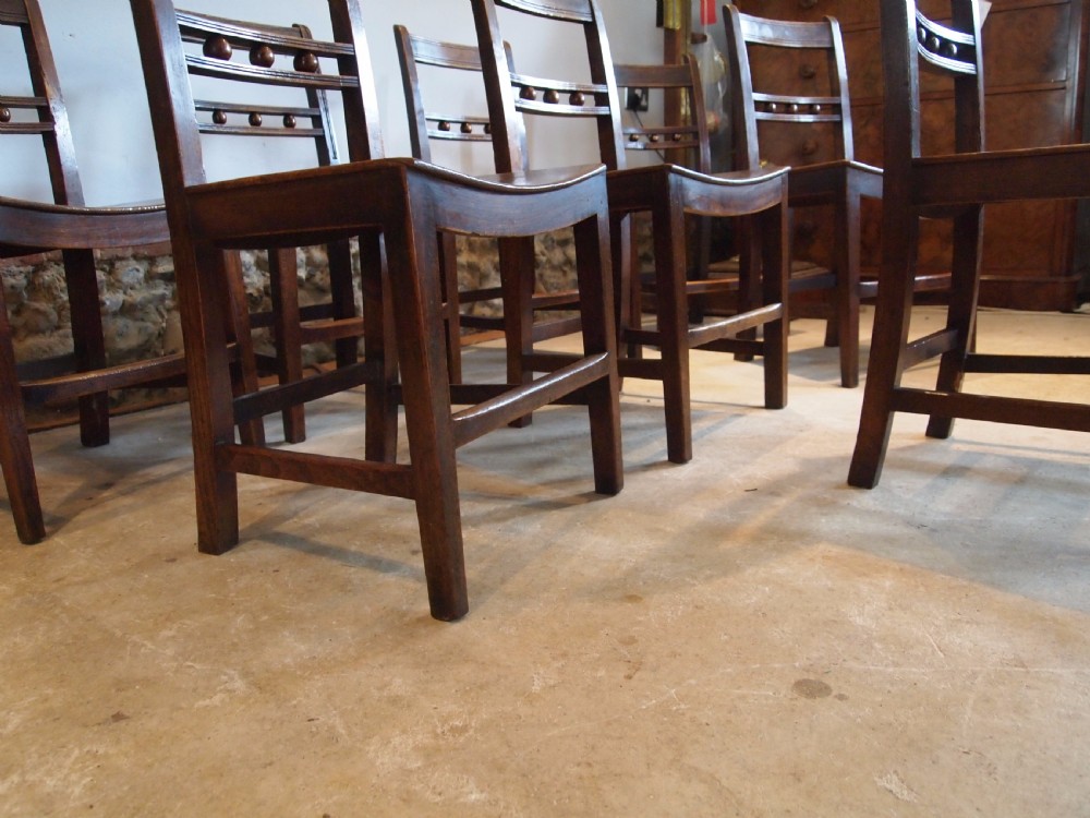 Chairs 8 East Anglian Ash and Elm Ball back Windsor dining chairs c1820 View VIII