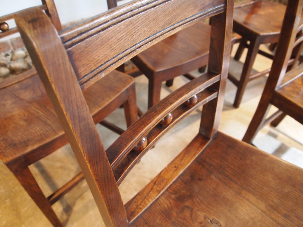 Chairs 8 East Anglian Ash and Elm Ball back Windsor dining chairs c1820 View IX
