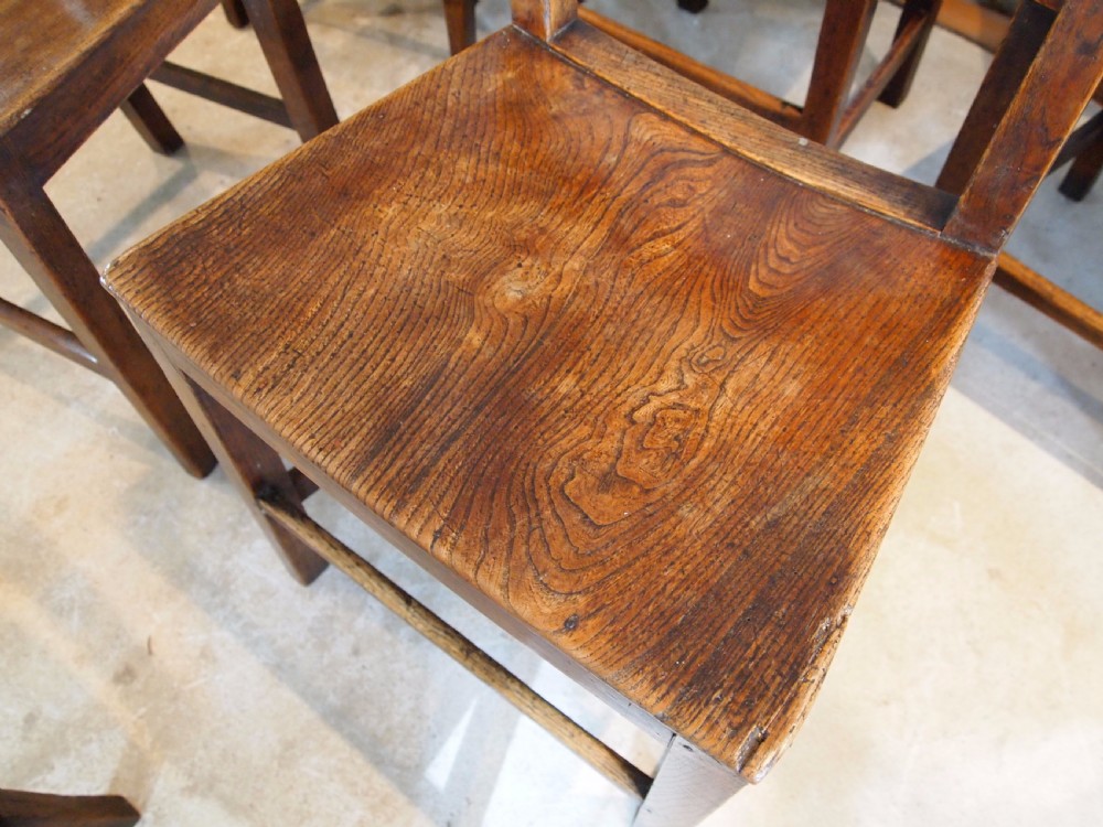 Chairs 8 East Anglian Ash and Elm Ball back Windsor dining chairs c1820 View X