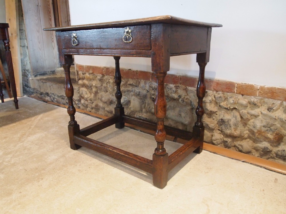 Table Queen Anne Oak side lamp hall console c1700 View IV