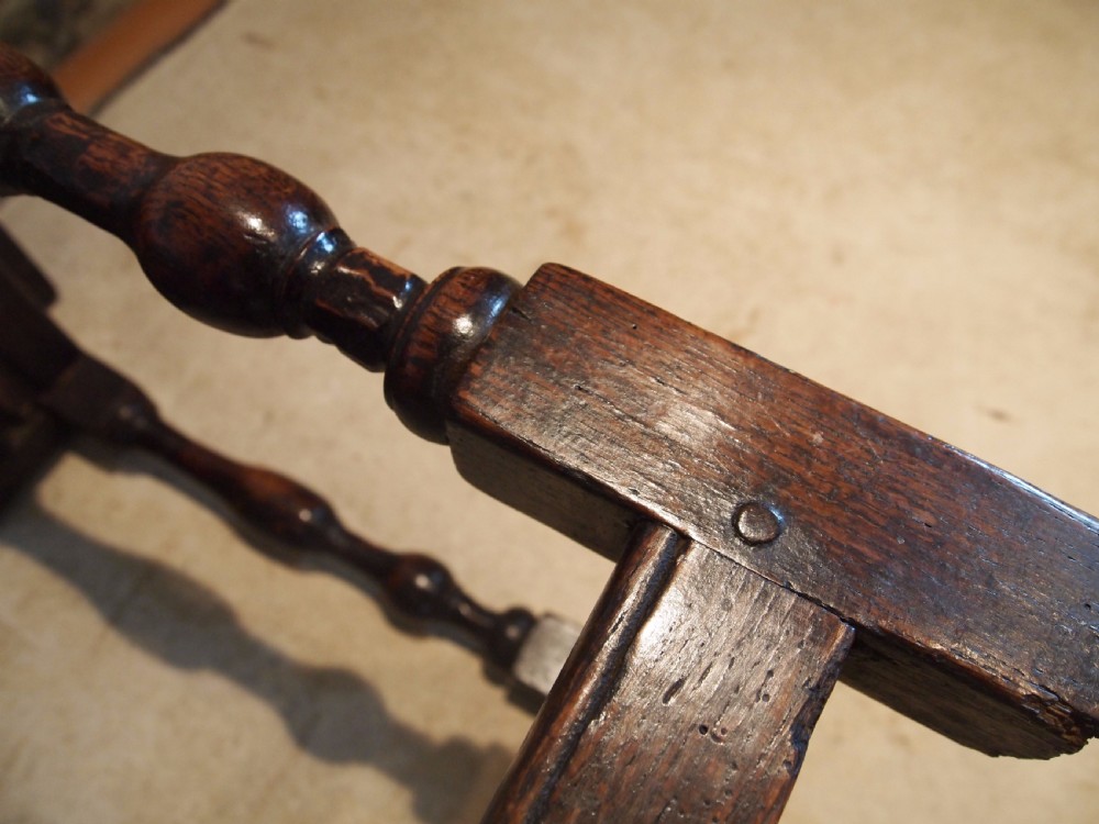 Table Queen Anne Oak side lamp hall console c1700 View VI