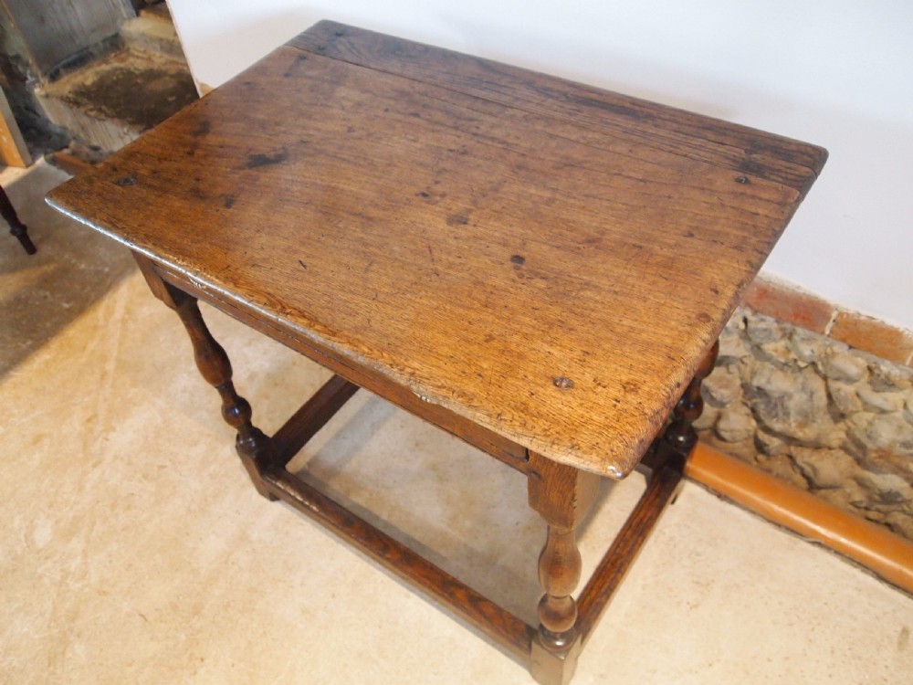 Table Queen Anne Oak side lamp hall console c1700 View VIII