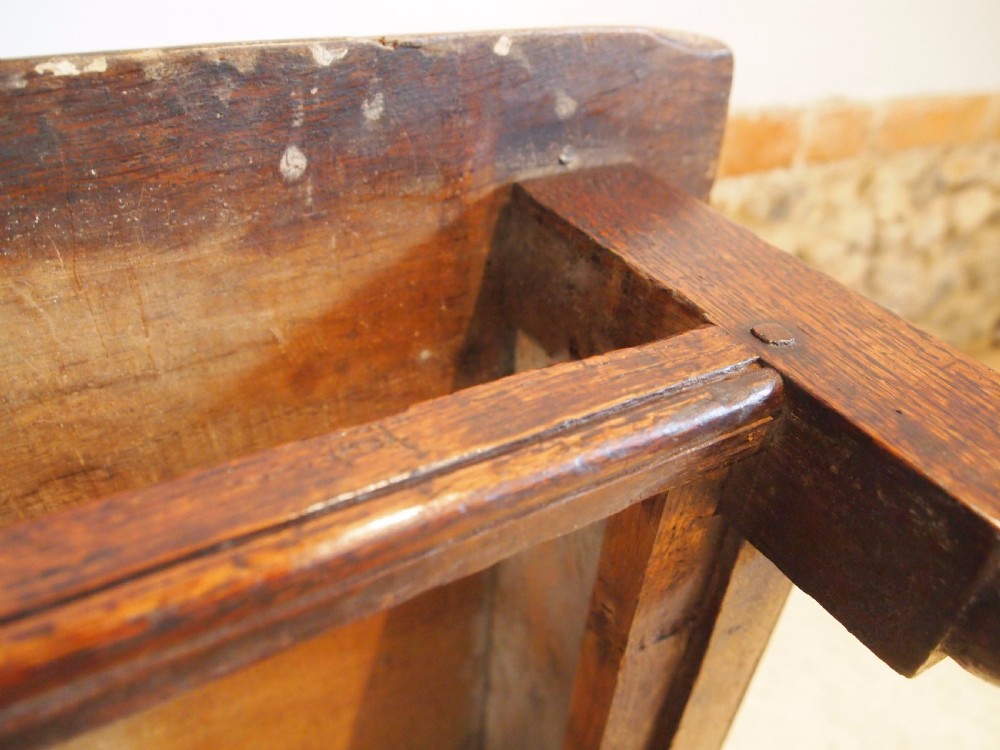 Table Queen Anne Oak side lamp hall console c1700 View XII