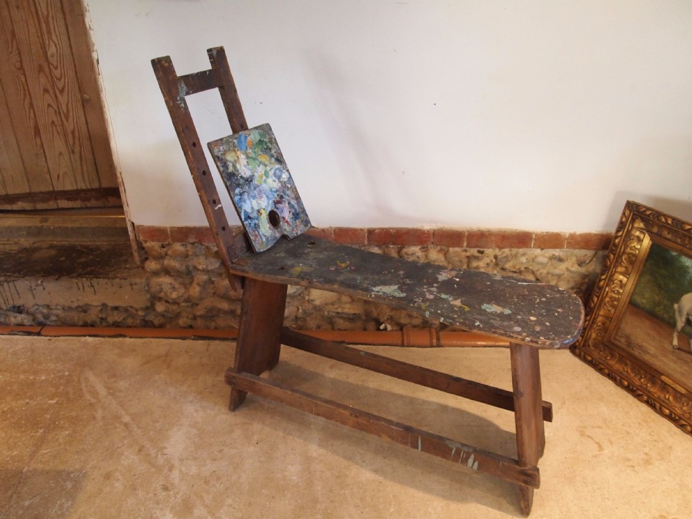 Easel artist bench easel and palette c1910