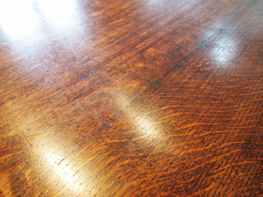 Table Oak refectory dining kitchen farmhouse table c1920 View IV