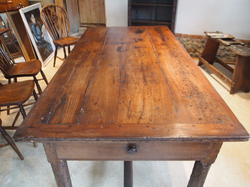 Table dining French Cherry wood refectory farmhouse c1780 View II