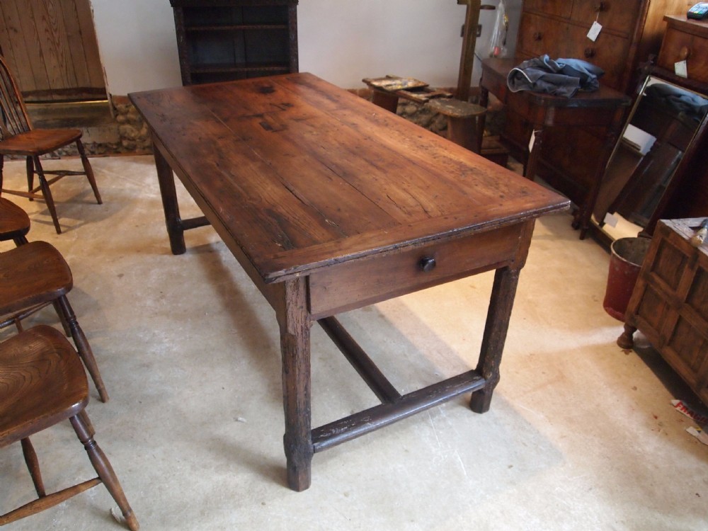 Table dining French Cherry wood refectory farmhouse c1780 View IV