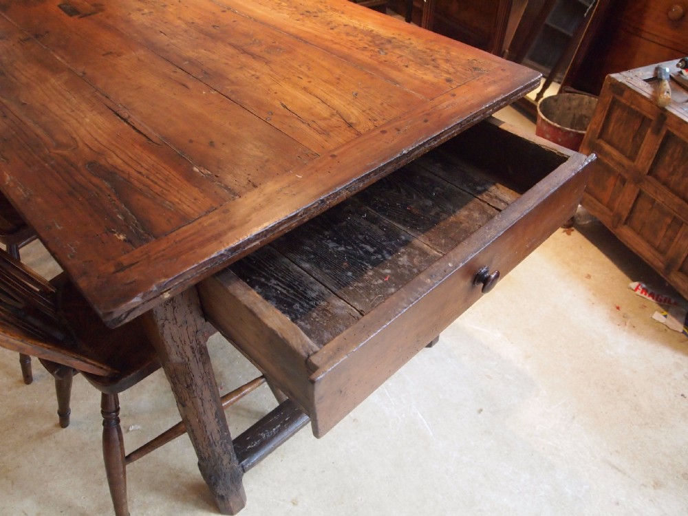 Table dining French Cherry wood refectory farmhouse c1780 View VI