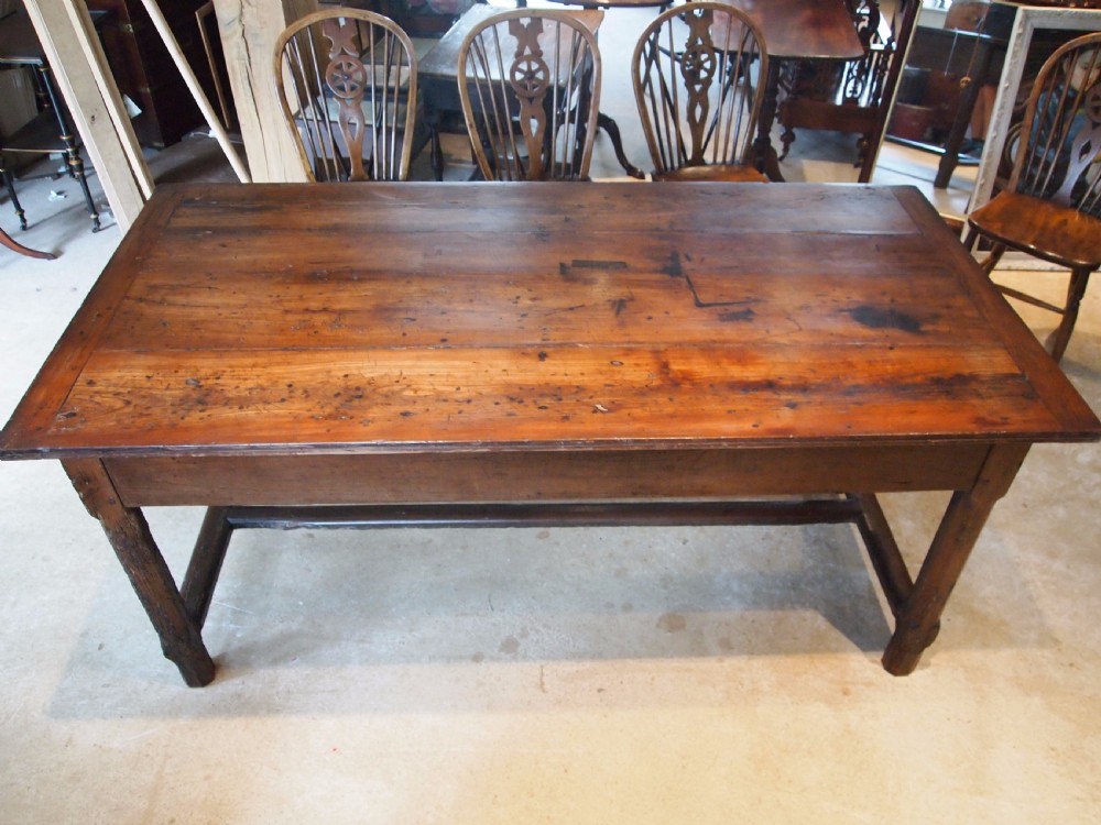 Table dining French Cherry wood refectory farmhouse c1780 View VII