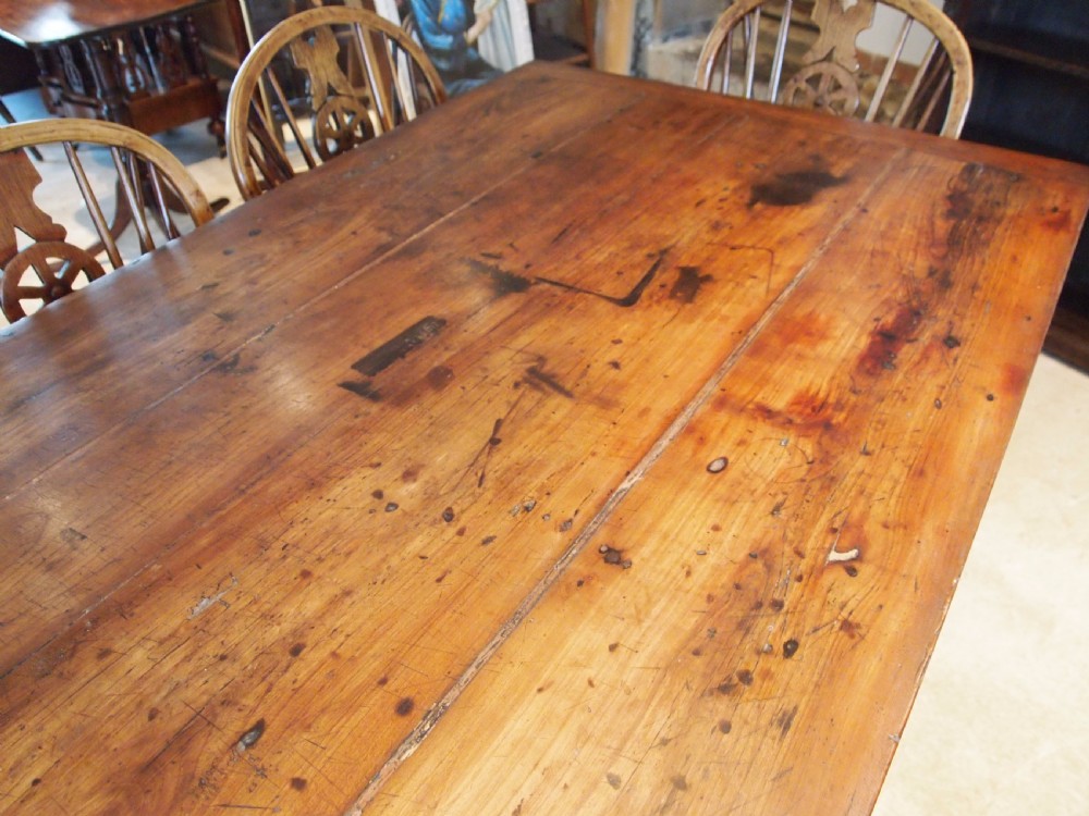 Table dining French Cherry wood refectory farmhouse c1780 View VIII