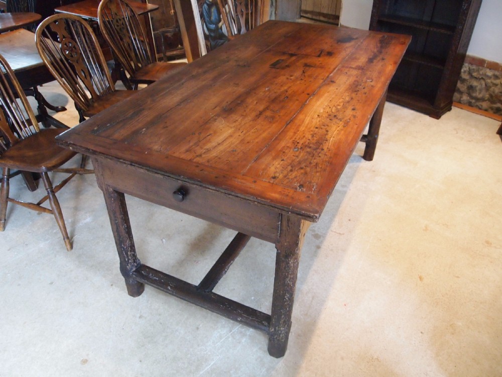 Table dining French Cherry wood refectory farmhouse c1780 View IX