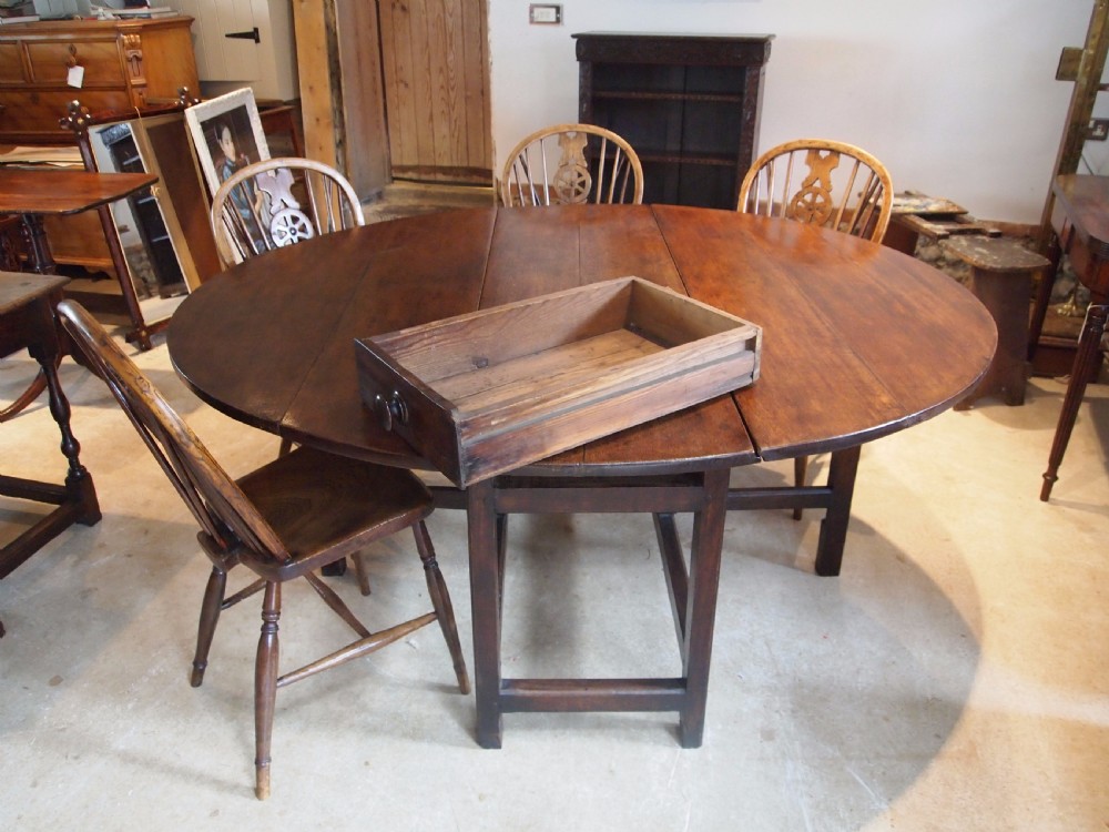 Table George II Oak gate leg refectory dining farmhouse c1730
