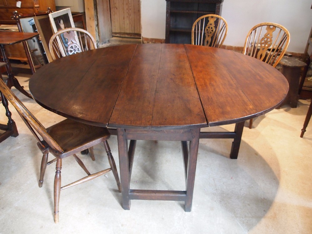Table George II Oak gate leg refectory dining farmhouse c1730 View II