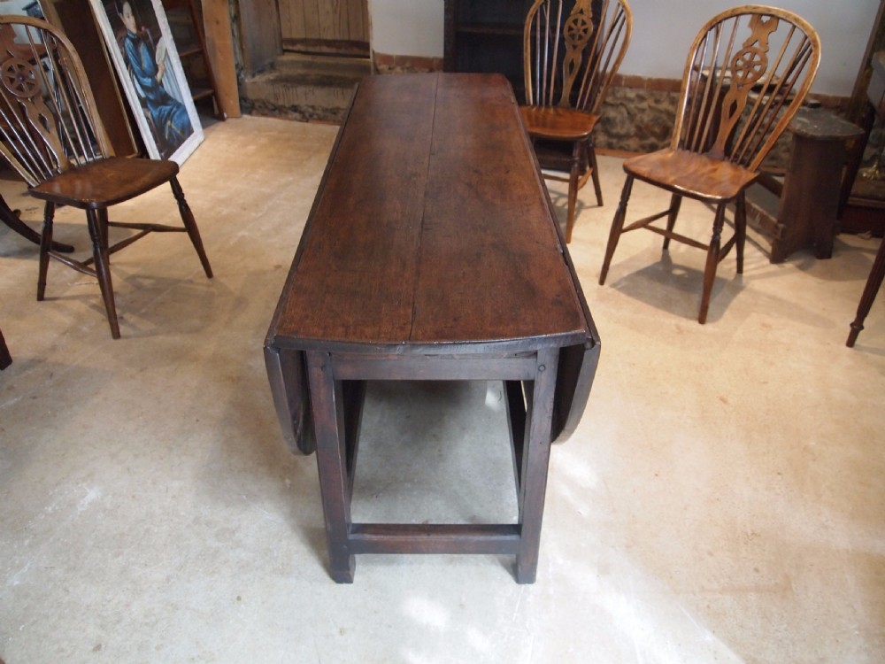 Table George II Oak gate leg refectory dining farmhouse c1730 View V