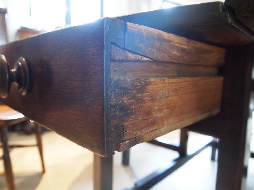 Table George II Oak gate leg refectory dining farmhouse c1730 View X