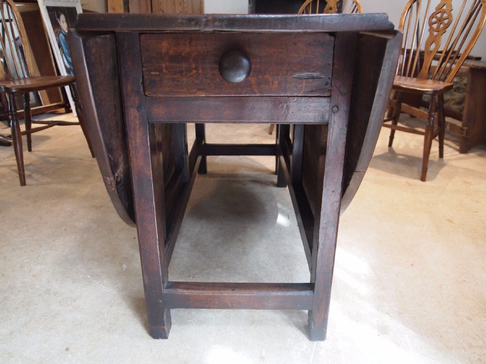 Table George II Oak gate leg refectory dining farmhouse c1730 View XI