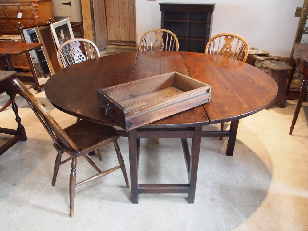 Table George II Oak gate leg refectory dining farmhouse c1730 View XIII